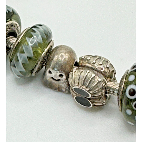 Authentic Pandora 925 sterling silver 7.5" charm bracelet w/10 charms 50.28G - Picture 4 of 7